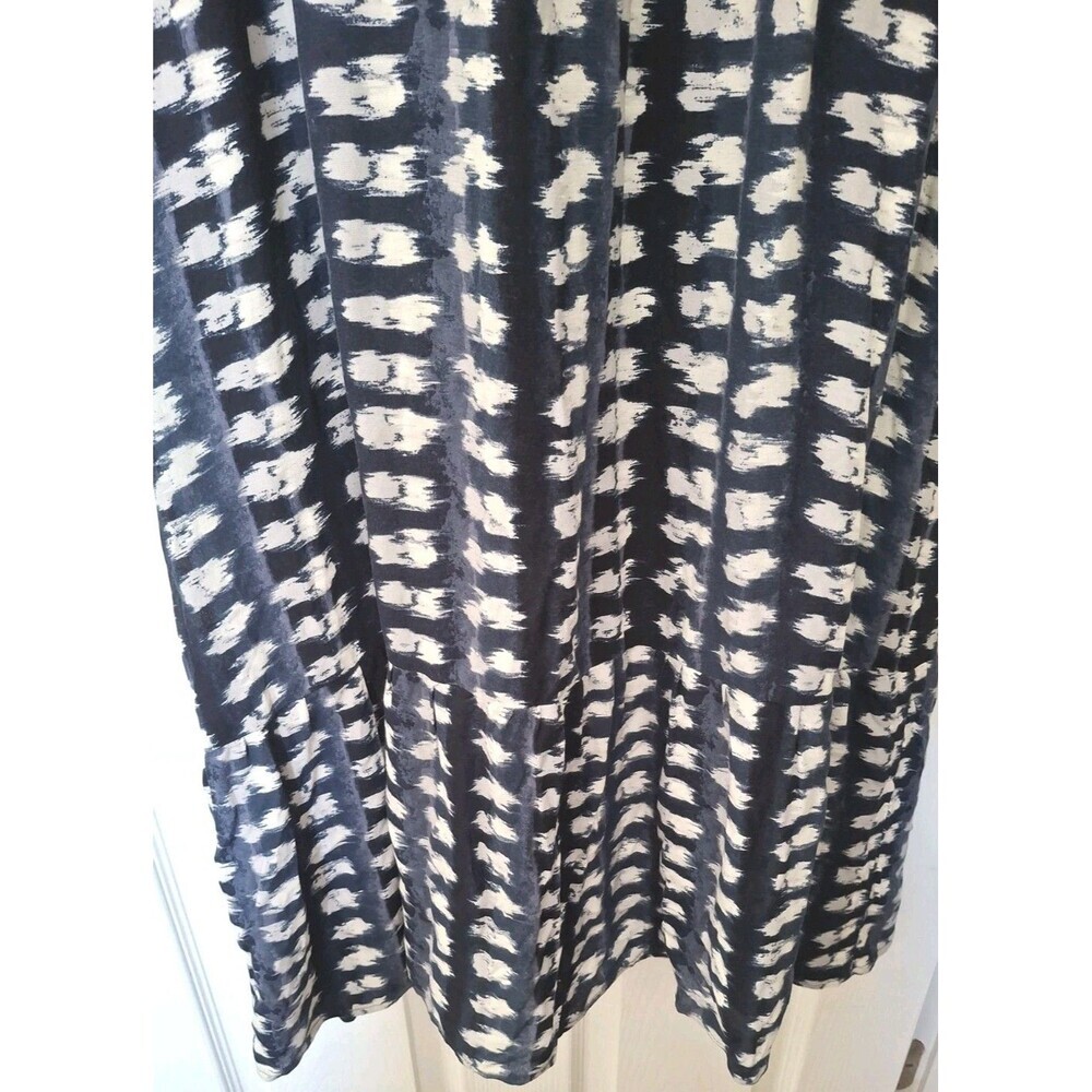 Time and Tru Tiered Maxi Dress XL 16/18 Navy Blue Smocked Cap Sleeve Cottagecore - Picture 7 of 7
